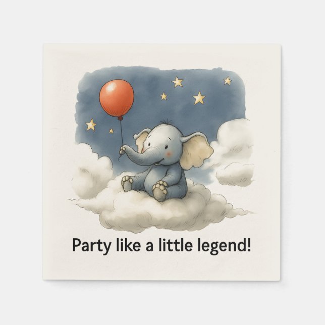 🎈Adorable Elephant Celebration Napkins 🐘✨ Serviette (Vorderseite)
