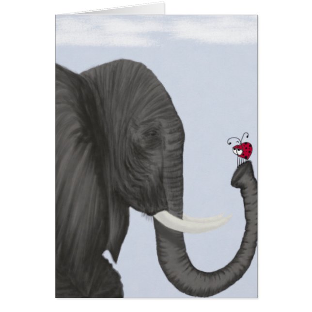 Adorable éléphant et mignonne coccinelle (Devant)
