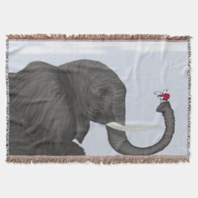 Adorable Elephant und Niedliche Ladybug Decke (Vorderseite)
