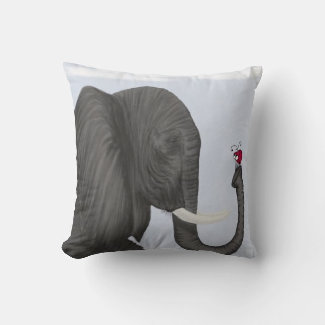 Adorable Elephant und Niedliche Ladybug Kissen (Vorderseite)