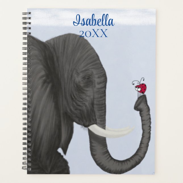 Adorable Elephant und Niedliche Ladybug Planer (Vorderseite)
