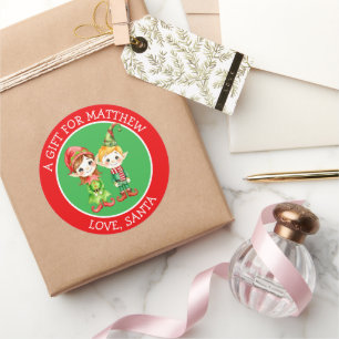 Adorable Elves   Auf und von Weihnachten Runder Aufkleber