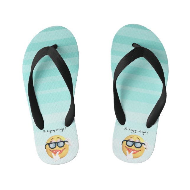 Adorable Emoji Face-Sei immer glücklich Kinderbadesandalen (Fußbett)