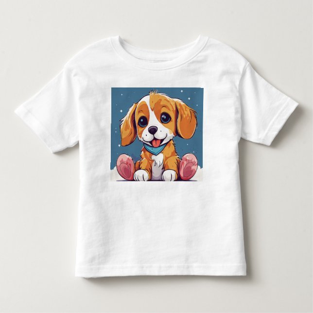Adorable Enfants chien de jeu conception T-shirt c (Devant)