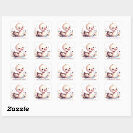 Adorable Entensticker für Kinder Quadratischer Aufkleber