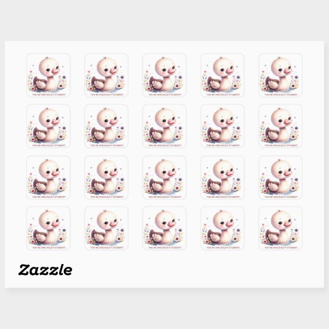 Adorable Entensticker für Kinder Quadratischer Aufkleber (Blatt)