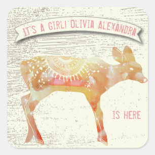 Adorable Faa It a Girl Quadratischer Aufkleber