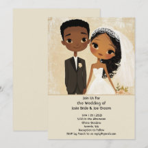 Adorable faire-part de mariage afro-américain