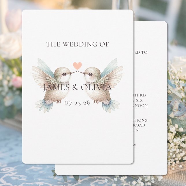 Adorable Faire-part de mariage de colibri mignon (Créateur téléchargé)