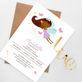 Adorable Fairy Princess Girl's Birthday Party Einladung