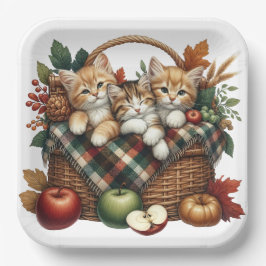 ADORABLE FALL AUTUMN THEMED KITTEN & KATZEN PAPPTELLER