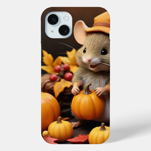 Adorable Fall Maus mit Pumpkins IPhone 15 Fall Case-Mate iPhone Hülle (Rückseite)