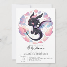 Adorable Fantasy Dragon Baby Dusche Einladung