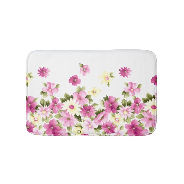 Adorable farbenfrohe Girly Blooming Blume Badematte (Vorderseite)