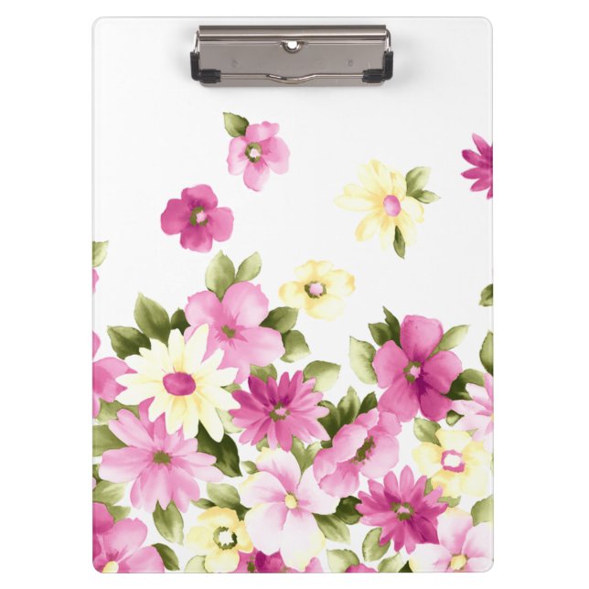 Adorable farbenfrohe Girly Blooming Blume Klemmbrett (Vorderseite)