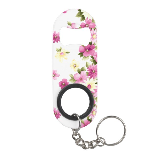 Adorable farbenfrohe Girly Blooming Blume Mini Flaschenöffner (Rückseite)