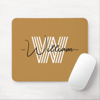 Adorable farbenfrohe natürliche braun Initial und  Mousepad