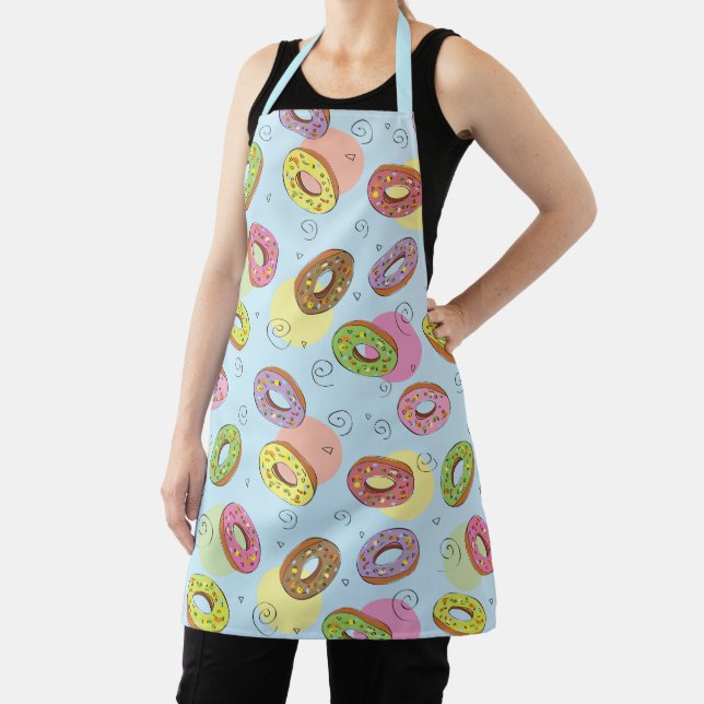 Adorable farbige Donuts Blaues Muster Schürze (InSitu)