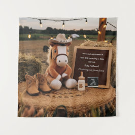 Adorable farm thematische Schwangerschaftsankündig Wandteppich