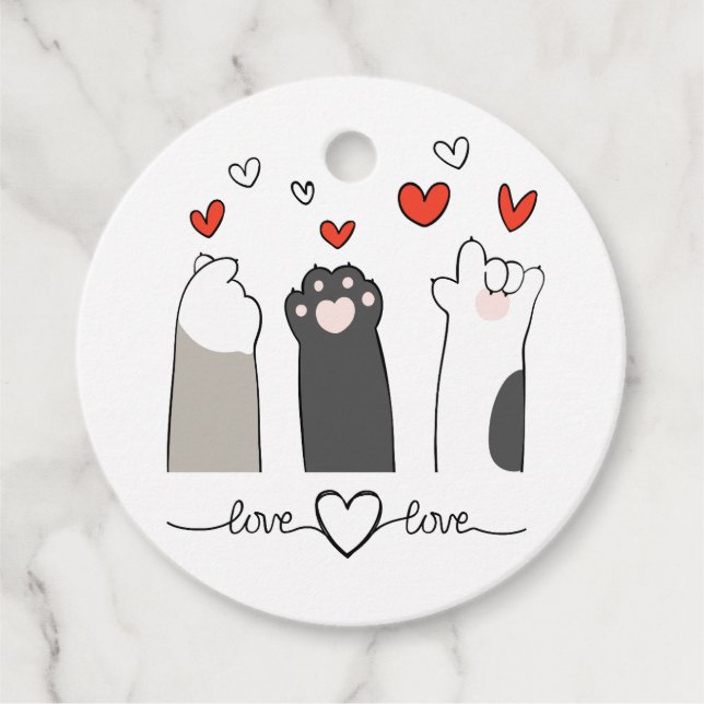 Adorable Fat Cat Finger Herzzeichen Geschenkanhänger (Vorderseite)