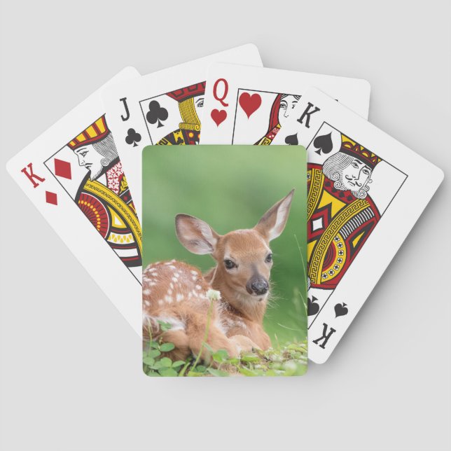 Adorable Fauna, die unter einem Baum liegt Spielkarten (Rückseite)