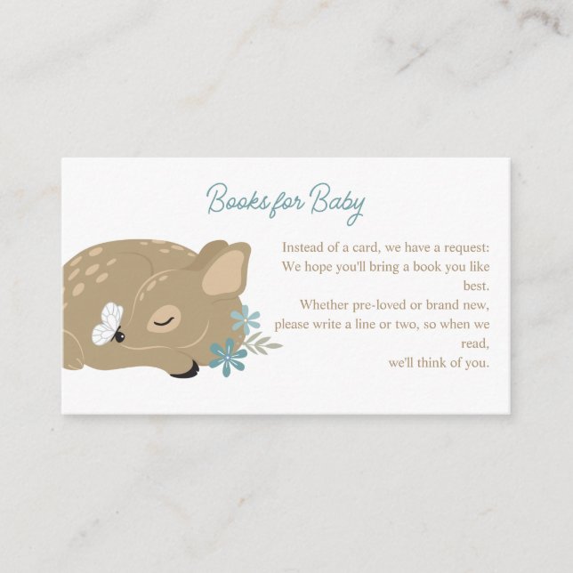 Adorable Fawn Boy Baby Dusche Begleitkarte (Vorderseite)