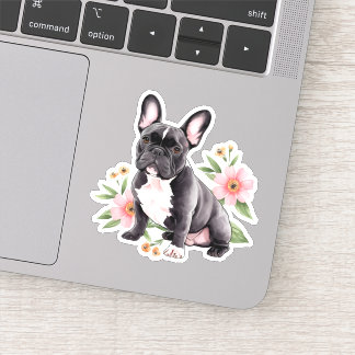 Adorable Fawn French Bulldog mit Ball Aufkleber