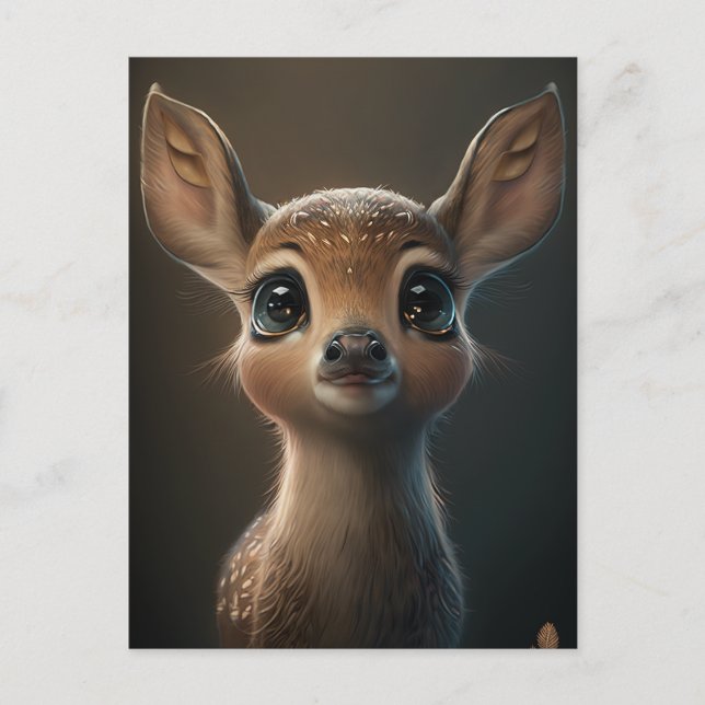 Adorable Fawn Postkarte (Vorderseite)