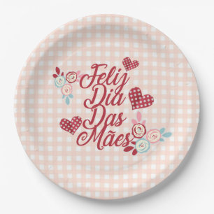 Adorable Feliz Dia Das Mães   Papierplatte Pappteller
