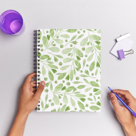 Adorable feminine Aquarellmuster Grüne Notizbuch