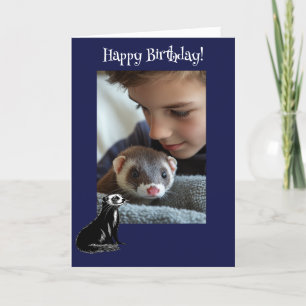 Adorable Ferret Fun Photo Carte Anniversaire