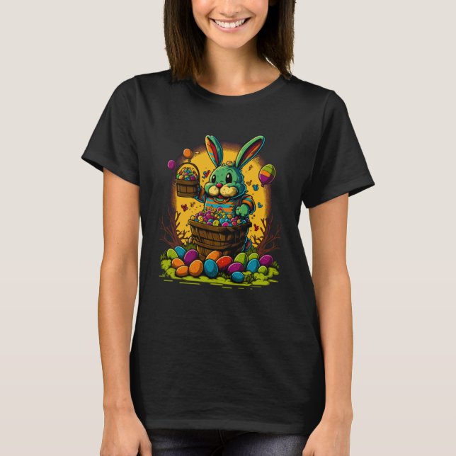 Adorable Festive Easter Kids Cute Easter Bunny Gra T-Shirt (Vorderseite)