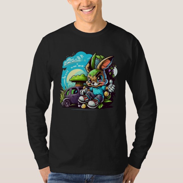 Adorable Festive Easter Kids Cute Easter Bunny Gra T-Shirt (Vorderseite)
