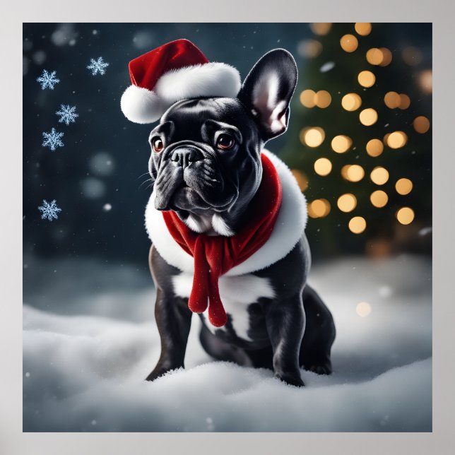 Adorable festliche Weihnachtsfeier Französischer B Poster (Vorne)