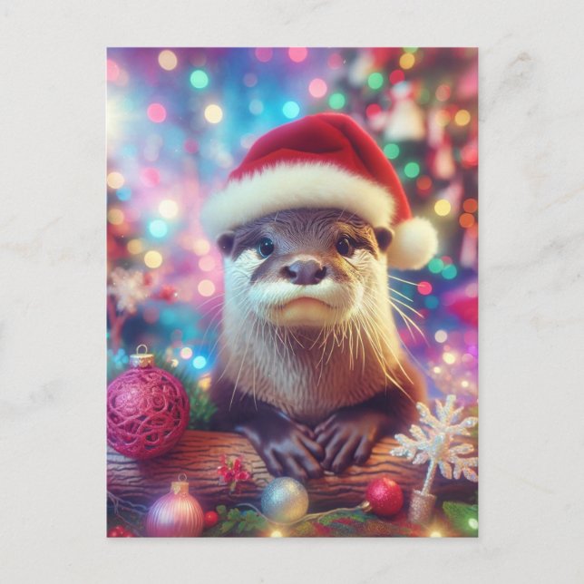 Adorable festliche Weihnachtsfeier Postkarte (Vorderseite)
