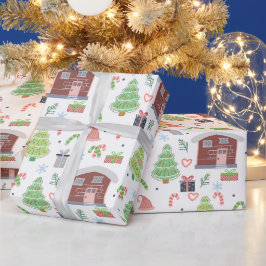 Adorable festliche Weihnachtsmuster Geschenkpapier