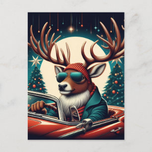 Adorable festsitzende Rentiertriebwerke Classic Ca Postkarte