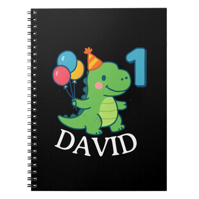 Adorable First Birthday Dino Notizblock (Vorderseite)