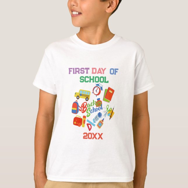 Adorable First Day of School Pattern T-Shirt (Vorderseite)