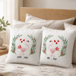 Adorable Flamingo Reversible Pillow Kissen