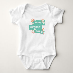 Adorable Floral Happy Mother Day   Bodysuit Baby Strampler