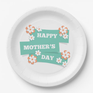 Adorable Floral Happy Mother Day   Papierplatte Pappteller