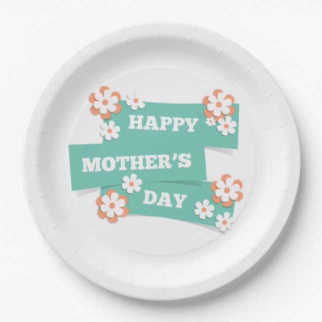 Adorable Floral Happy Mother Day | Papierplatte Pappteller (Vorderseite)