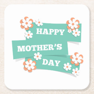 Adorable Floral Happy Mother Day   UNTERSETZER