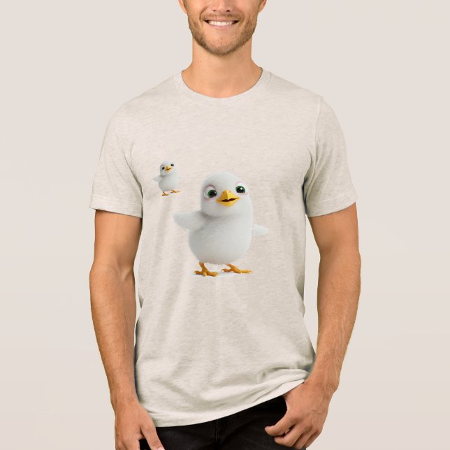 Adorable Fluffy Chick Tri-Blend Shirt (Vorderseite)