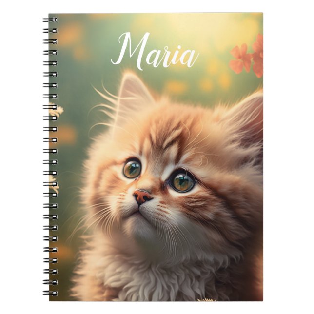 Adorable Fluffy Ginger Kitten, anpassbar Notizblock (Vorderseite)