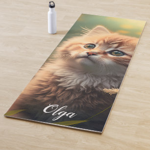 Adorable Fluffy Ginger Kitten, anpassbar Yogamatte