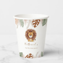 Adorable Fluffy Lion Birthday Pappbecher