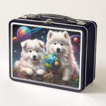 Adorable Fluffy Samoyed Welpen, Planeten Erde
