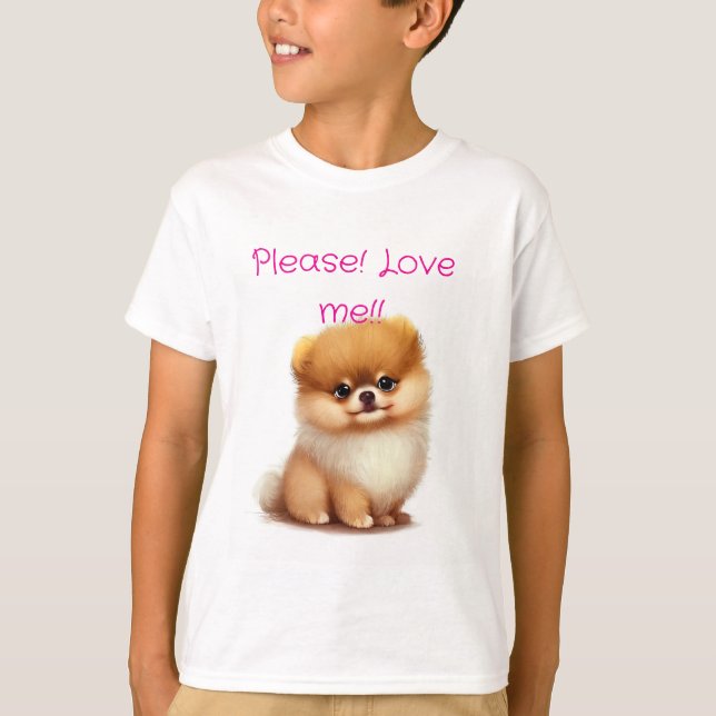 Adorable Fluffy Spitz Puppy T-Shirt (Vorderseite)